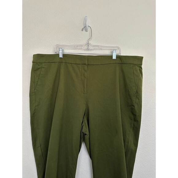 J.Crew Kate Straight Leg Bi-Stretch Cotton Trousers Laurel Green Women's 22 NEW - Picture 2 of 8